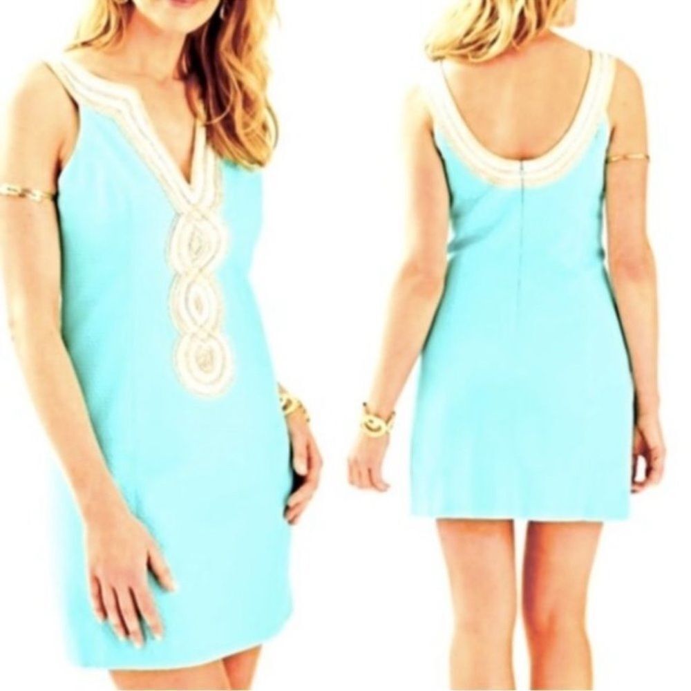 Lilly Pulitzer Dresses Lilly Pulitzer Valli Shift Dress Serene Blue Sz 2